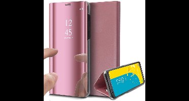 Hoesje geschikt voor Samsung Galaxy J6 2018 - Book Case Spiegel Roségoud