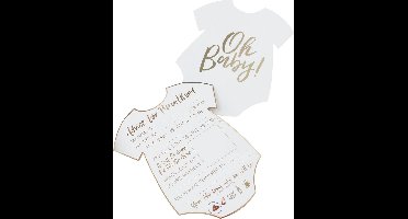 Ginger Ray Advies kaart - Oh Baby romper voor babyshower - 10 stuks