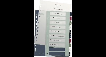Leitz 1237 Style Register Din A4 1-10 Polypropyleen Meerdere Kleuren 10 Tabbladen 1237-00-00