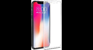 Screenprotector geschikt voor Apple iPhone Xs / X | Full Screen Cover Volledig Beeld | Tempered Glass Wit - van iCall