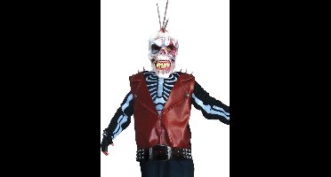 Zombie skelet pak punker kostuum
