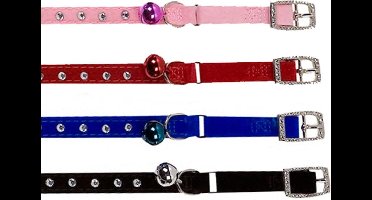 Flamingo Kattenhalsband Velours Diamond - 30 cm - roze