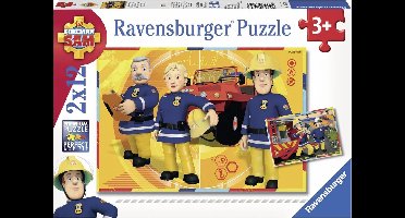 Ravensburger puzzel Brandweerman Sam aan het werk- 2x12 stukjes - kinderpuzzel