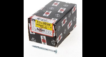 Kelfort Spaanplaatschroef platverzonken kop verzinkt pozidriv deeldraad 6.0 x 80mm (100 stuks)