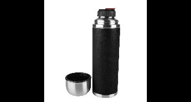 Tefal Senator Sleeve - Isoleerfles - 1L - RVS/Zwart - Dubbelwandig - Lekvrij - Geschikt voor Warme Dranken