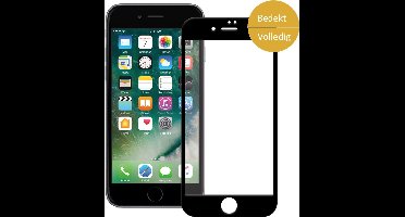 Screenprotector geschikt voor Apple iPhone 7 Plus - Full Screen Rand tot Rand Tempered Glass Screenprotector Transparant met Zwart Carbon Bezel 3D 9H - Arch / Arched