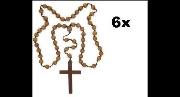 6x Paterskruis / monnikskruis met kralen ketting