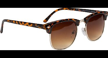 Haga Eyewear Zonnebril Clubmaster - Havana Bruin - Gradient Lichtbruine Glazen - 100% UV-A en UV-B Bescherming - Inclusief Microvezel Pouch