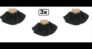 3x Pieten kraag trevira zwart