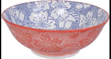 Tokyo Design Studio - Mixed Bowls Dot Sakura 19.7x7cm 1000ml Blue/Red