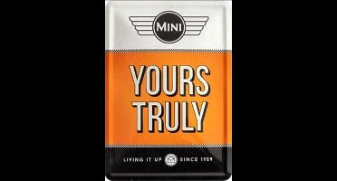 Mini Yours Truly Metalen Postcard 10  x 14 cm.