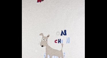 Dutch Wallcoverings Papierbehang hondje - blauw
