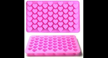 Siliconen Bakvormen Hart - 55 Mini Hartjes - Bonbon Vorm - Ijsklontjes Chocolade Vorm