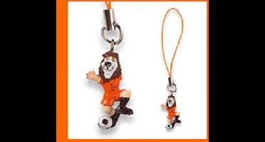 Telefoonhanger oranje leeuw grootte 5 cm , set van 2