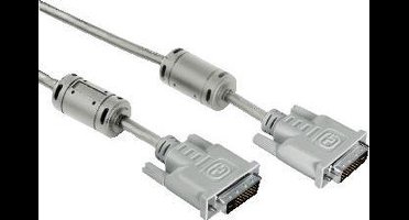 Hama DVI Aansluitkabel 1.80 m 45077 Schroefbaar, Met Ferrietkern Wit [1x DVI-stekker 24+1-polig - 1x DVI-stekker 24+1-polig]