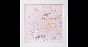 Wissellijst fotolijst met poster Bambi en Stampertje 32x32cm.