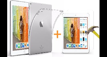 Hoes + Screenprotector geschikt voor iPad 2018 / 2017 9.7 Inch Transparant