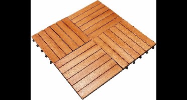 Terrastegels, eucalyptushout, set van 33, tuintegels, 30 x 30, balkontegels