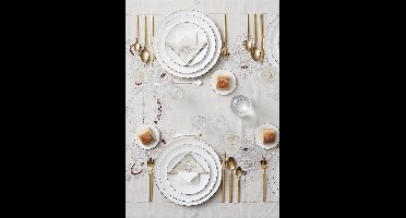 Tokyo Design Studio - Nippon White Goude Rand Mok - Thee Kop - 8.5x10.2cm 380ml Lijnen Wit Goud (set van 3 kommen)