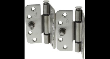 BSW glijlagerscharnier - RVS - 89 x 89 mm - Ronde hoek - SKG** - 2 stuks - 8711332200052