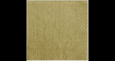 Partydeco Tafel servetten - 40x - papier - goud - 33 cm - diner/lunch/verjaardag