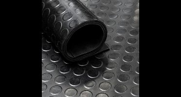 Rubbermat op Rol - Noppen 3mm Zwart - Breedte 120 cm - Geurloos - Rubber loper - Per strekkende Meter