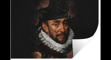 Muurstickers - Sticker Folie - Willem van Oranje - Adriaen Thomasz - Bloemen - 30x20 cm - Plakfolie - Muurstickers Kinderkamer - Zelfklevend Behang - Zelfklevend behangpapier - Stickerfolie