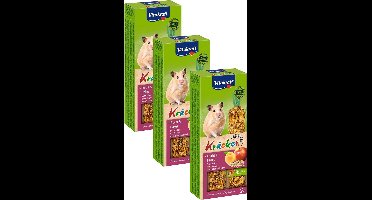 Vitakraft hamsterkracker - 2 in 1 fruit - 3 St à 2 St - Hamstersnack