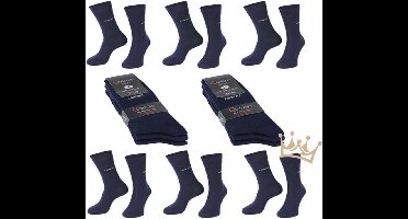 Diabetes sokken - Ruime boord - Wijde boord - Naadloos - extra zachte boord - 6 paar - Donker blauw - Maat 43/46