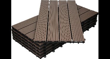 Set van 5 WPC vloerpanelen 60x30 donkerbruin