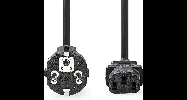 Nedis Stroomkabel - Type F (CEE 7/7) Male - IEC-320-C13 - Recht - Recht - Vernikkeld - 10.0 m - Rond - PVC - Zwart - Envelop