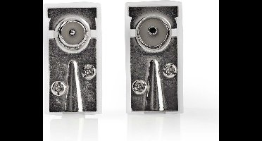 Nedis IEC (Coax) Connector - Gehoekt - Female / Male - Vernikkeld - 75 Ohm - Schroef - Diameter kabelinvoer: 7.0 mm - Metaal / Polyvinylchloride (PVC) - Wit - 2 Stuks - Doos