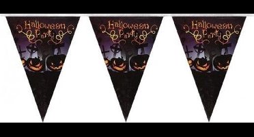 Vlaggenlijn/slinger Halloween Party met pompoenen 250 cm - Halloween feest versiering/decoratie - Horror griezel feestje