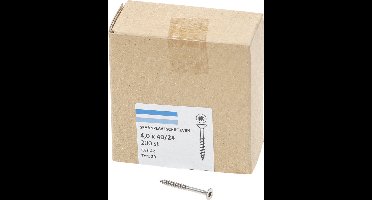 Hoenderdaal Spaanplaatschroef RVS platverzonken kop TX20 deeldraad 4.0X40/24 (per 200 stuks)