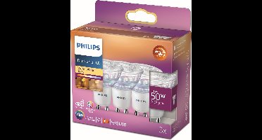 Energiezuinige Philips LED Spot - 50 W - GU10 - Dimbaar warmwit licht - 3 stuks - Bespaar op energiekosten