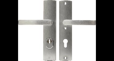 AXA Veiligheidsbeslag (Curve Plus) Aluminium geslepen: Kruk-Kruk (model Blok) PC72 met kerntrekbeveiliging SKG***