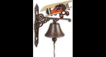 MadDeco - gietijzeren deurbel - dubbeldekker vliegtuig - gietijzer