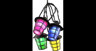 Konstsmide 4162 - Snoerverlichting - 20 lamps LED gekleurde lantaarns - 475 cm - 24V - voor buiten - multicolor