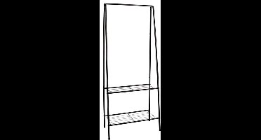 Relaxwonen - Kledingrek - Zwart - met 2 planken voor schoenen - Snel & makkelijk neer te zetten