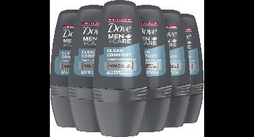 Dove Men+Care Clean Comfort Deodorant Roller - 6 x 50 ml - Voordeelverpakking