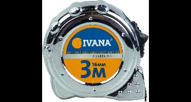 Ivana Rolbandmaat Verchroomd 3mtr 16mm