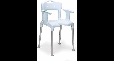 Etac Swift Douchestoel - Swift douchestoel met armsteunen en met rugleuning blauw - Comfort Hulpmiddel - Veilig baden en douchen