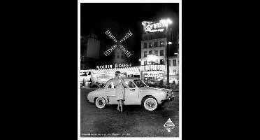 metalen wandbord Renault Dauphine Moulin rouge 15x21 cm