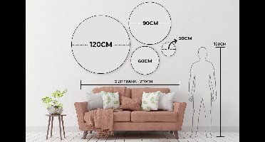 WallCircle - Muurstickers - Behangcirkel - De barmhartige Samaritaan - Vincent van Gogh - 80x80 cm - Muurcirkel - Zelfklevend - Ronde Behangsticker