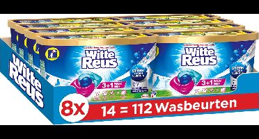 Witte Reus Power Caps Wascapsules - Wasmiddel Capsules - Voordeelverpakking - 8 x 14 wasbeurten
