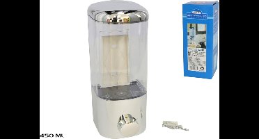 Zeepdispenser Wandmontage / Desinfectie Dispenser- Hangend Zeeppompje Muur - wit - Zeep pomp - 450ML - Zonder Batterijen!