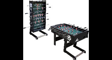 Cougar Scorpion Kick Voetbaltafel Opklapbaar in Zwart - Tafelvoetbal tafel incl. 2 ballen en scoreteller - Indoor voetbal tafel van 126x61x80cm