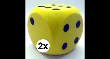 T & F creations Grote dobbelsteen - Geel foam voor dobbelspel - 16x16 cm