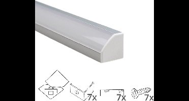 Ledstrip profiel hoek - 3 meter - Compleet inclusief afdekkap - 18 mm - Led strip hoekprofiel - Profiel voor led strips - Wit