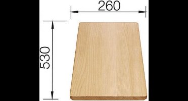 houten snijplank 53x26cm - blanco - 218313